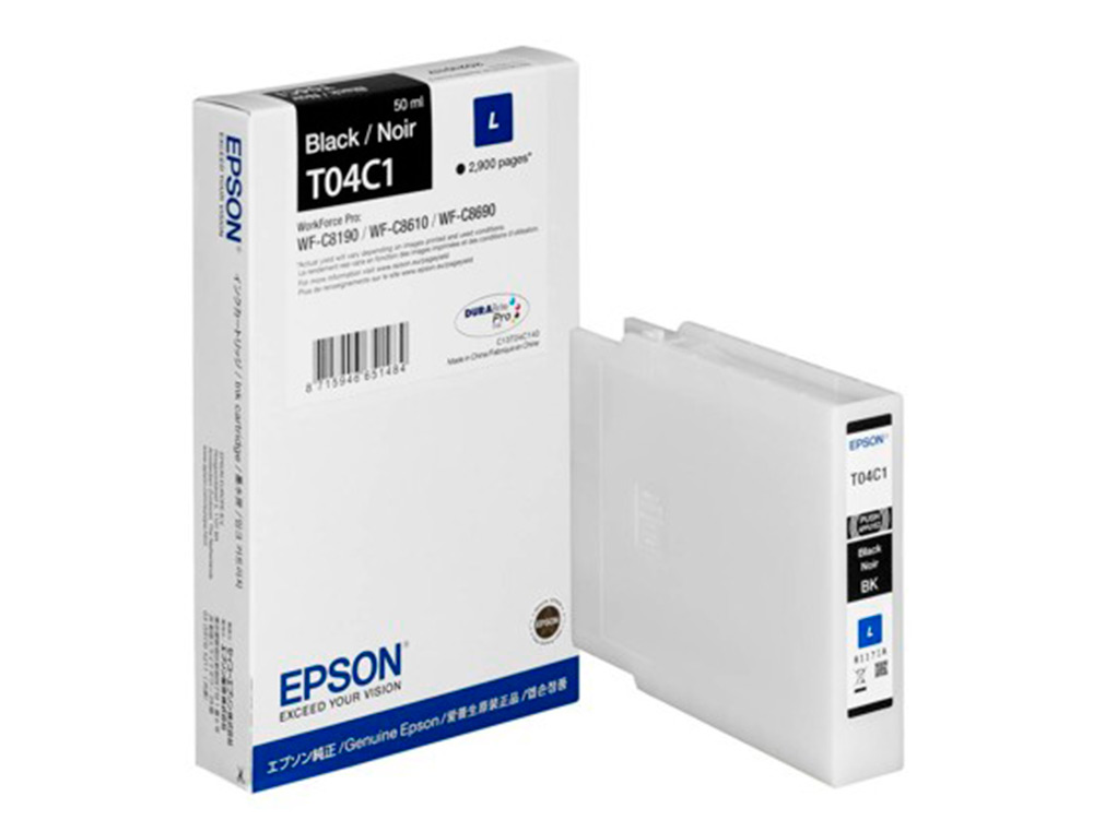 CARTOUCHE EPSON JET D'ENCRE T04C1 COULEUR NOIR 2900 PAG