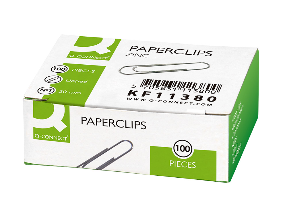 TROMBONE LIDERPAPEL ZINC N 1 BOUT ROND 20MM BOITE 100      UNITES