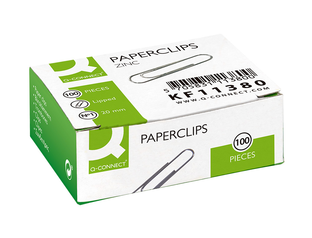 TROMBONE LIDERPAPEL ZINC N 1 BOUT ROND 20MM BOITE 100      UNITES