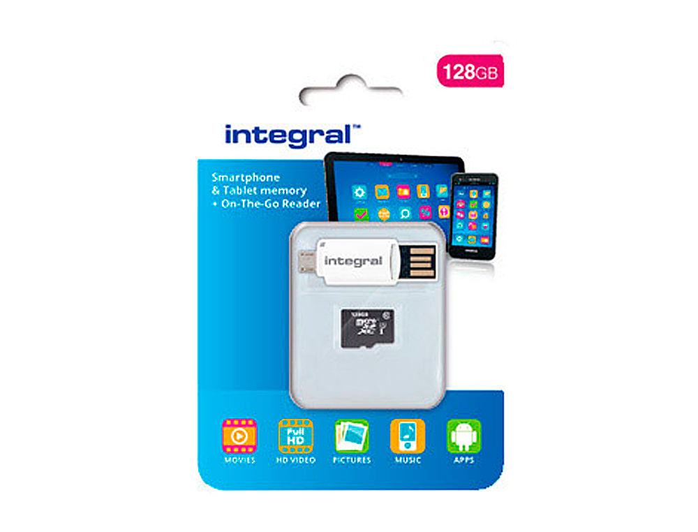 CARTE MICRO INTGRAL SDXC CAPACIT 128GB LECTEUR CARTE OTG VITESSE TRANSFERT 90MB/S SPCIALE SMARTPHONES TABLETTES
