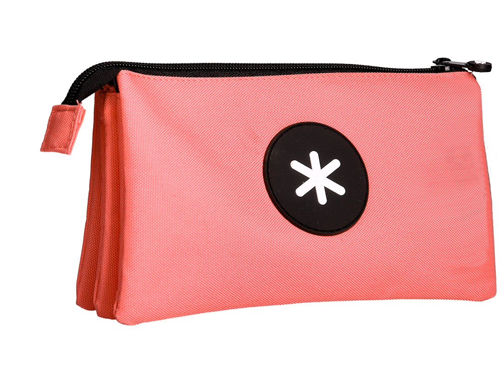 TROUSSE SCOLAIRE ANTARTIK PLATE 3 COMPARTIMENTS         220X30X120MM COLORIS CORAIL