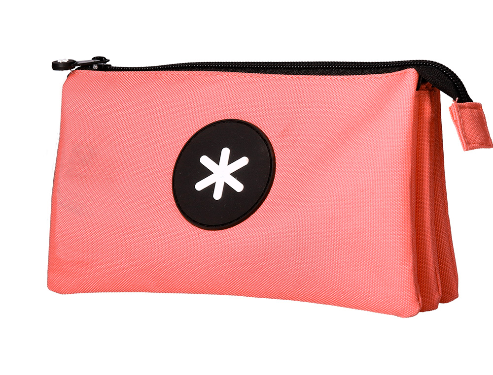 TROUSSE SCOLAIRE ANTARTIK PLATE 3 COMPARTIMENTS         220X30X120MM COLORIS CORAIL