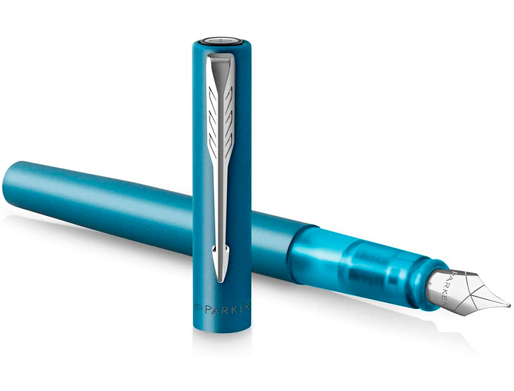 STYLO-PLUME PARKER VECTOR XL METALLIQUE POINTE MOYENNE     BLEU CANARD COFFRET CADEAU