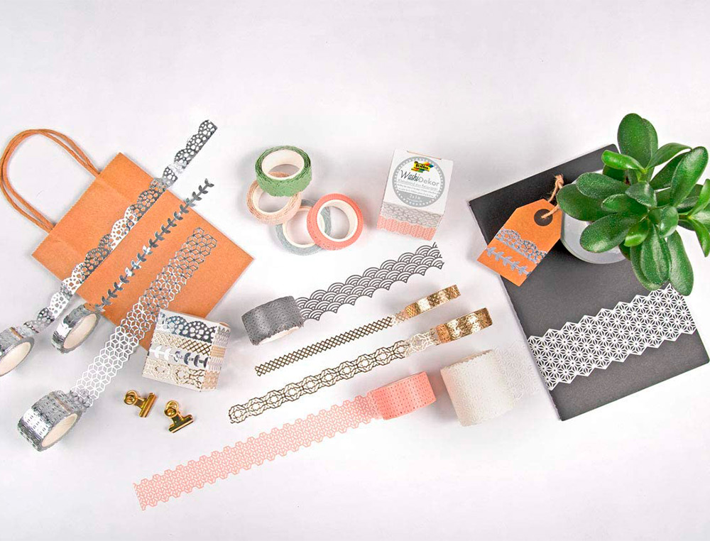 RUBAN ADHESIF DECORATIF WASHI PASTEL PACK DE 4 ROULEAUX     2X15MMX5M + 2X10MX5M