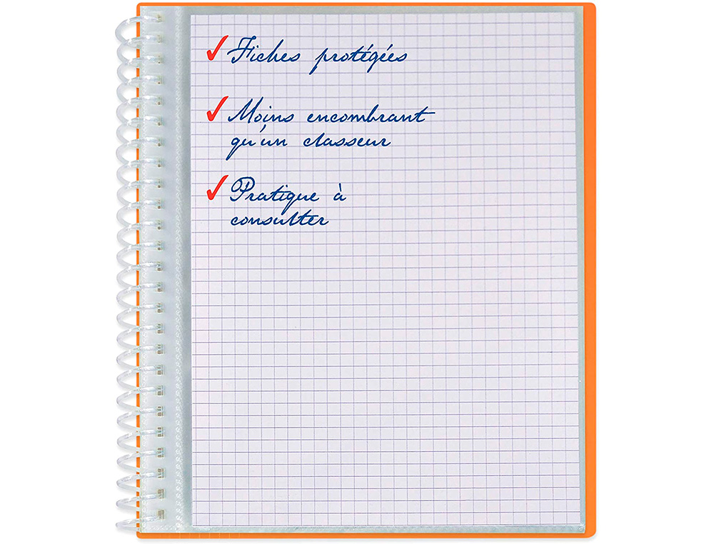 PROTEGE DOCUMENTS SPIRAL SCHOOL LIFE A5 40 POCHETTES   POLYPROPYLENE ASSORTI