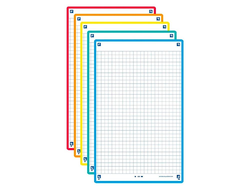 FICHES BRISTOL OXFORD REVISION 2.0 A6 NON PERFOREE  32 FICHES/FILM Q5X5 CARTON    ASSORTI