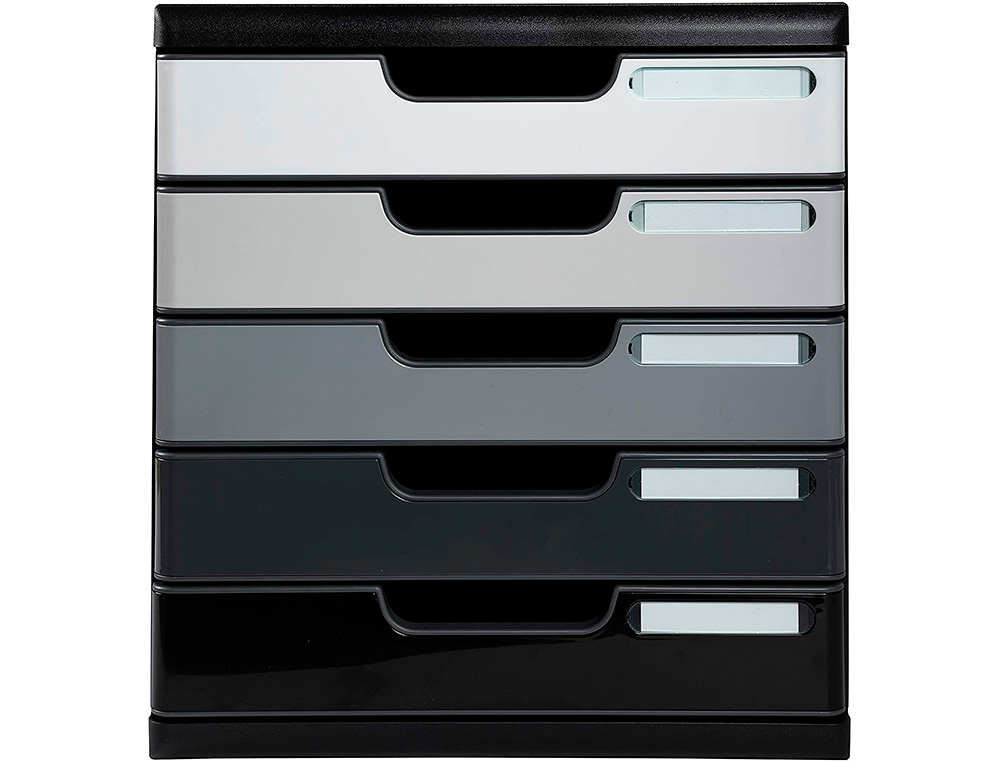 MODULE EXACOMPTA 5 TIROIRS CERTIFIES ANGE BLEU NOIR      NUANCES DE GRIS GLOSSY
