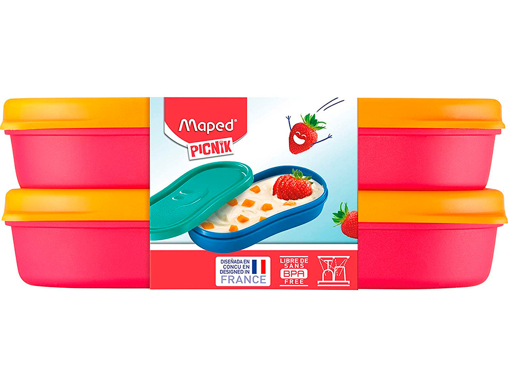 BOITE A ENCAS MAPED FIGURATIVE POUR ENFANT X2     COLORIS ROSE