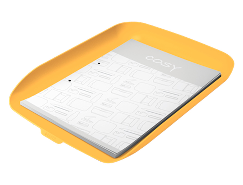 CORBEILLE A COURRIER LEITZ COSY PLASTIQUE JAUNE          358X268X43MM