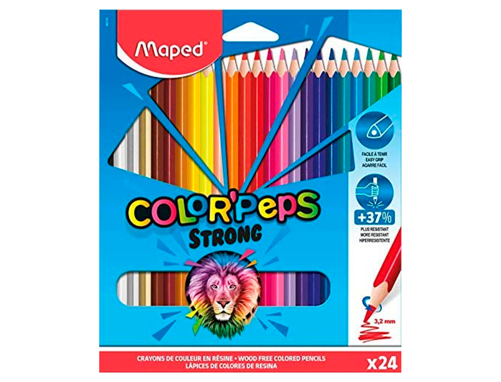 24 CRAYONS DE COULEURS COLOR'PEPS STRONG GREEN       ULTRA-R SISTANTS