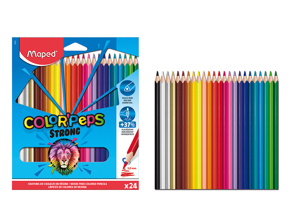 24 CRAYONS DE COULEURS COLOR'PEPS STRONG GREEN       ULTRA-R SISTANTS