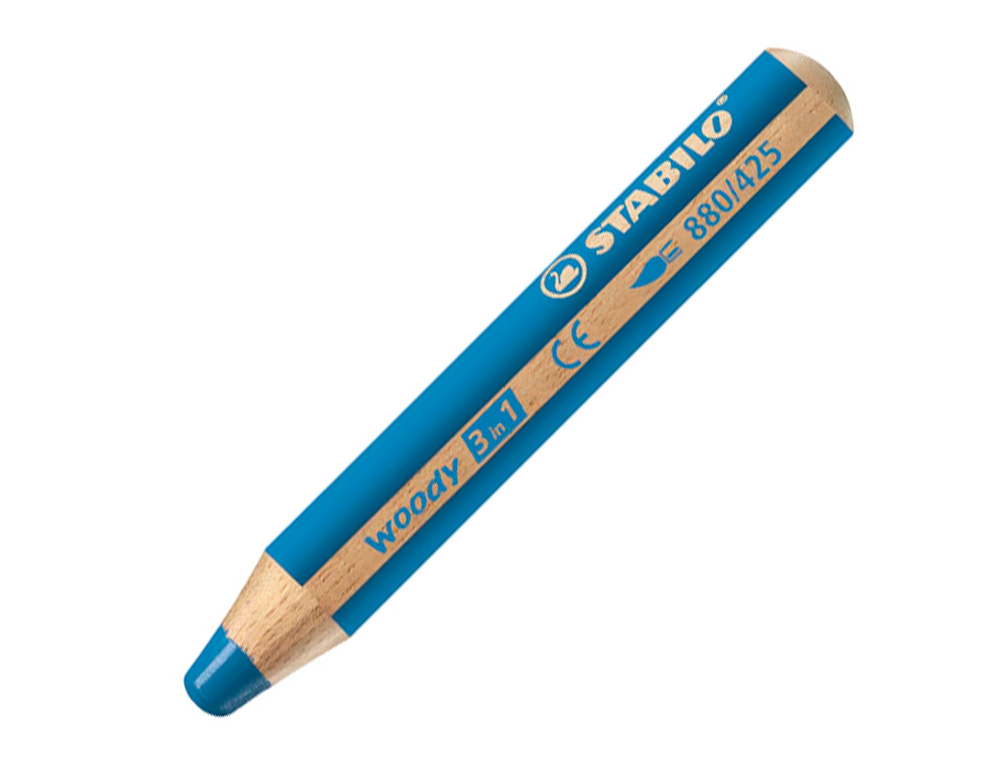 CRAYON MULTI TALENTS STABILO WOODY 3 IN 1 BLEU COBALT
