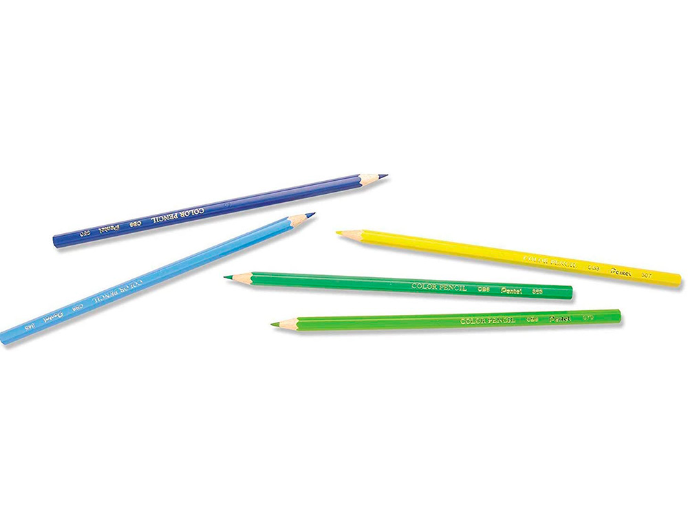 BOITE DE 144 CRAYONS DE COULEURS PENTEL CORPS HEXAGONAL EN BOIS COLORIS ASSORTIS