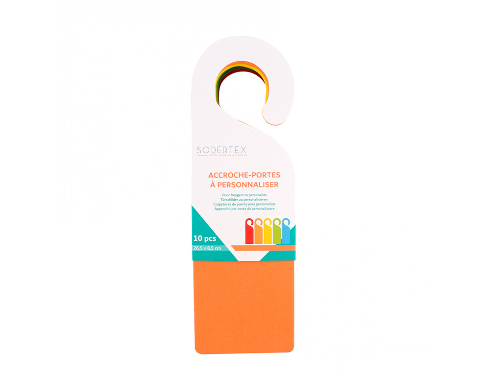 LOT PLAQUES DE PORTE MOUSSE SODERTEX EVA 4MM - 26,5 X 8,5 CM - 10 PCS - 5 COLORIS       ASSORTIS