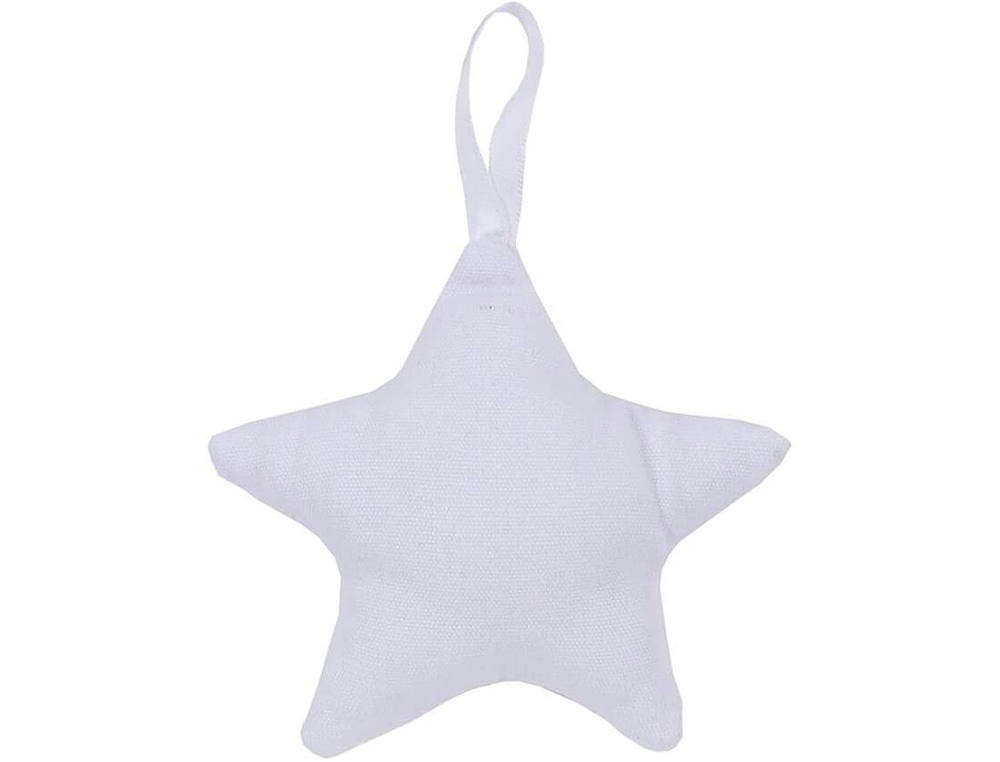 PACK ETOILES SODERTEX COTON AVEC ACCROCHE   CUSTOMISER -  10 PCS -11 CM - 1 COLORIS