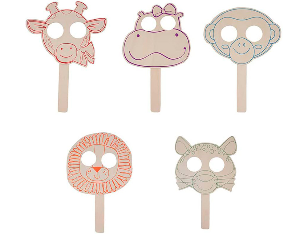 PACK MASQUES EN BOIS SODERTEX   CUSTOMISER - 30 X 22 CM -   10 PCS - 1 COLORIS