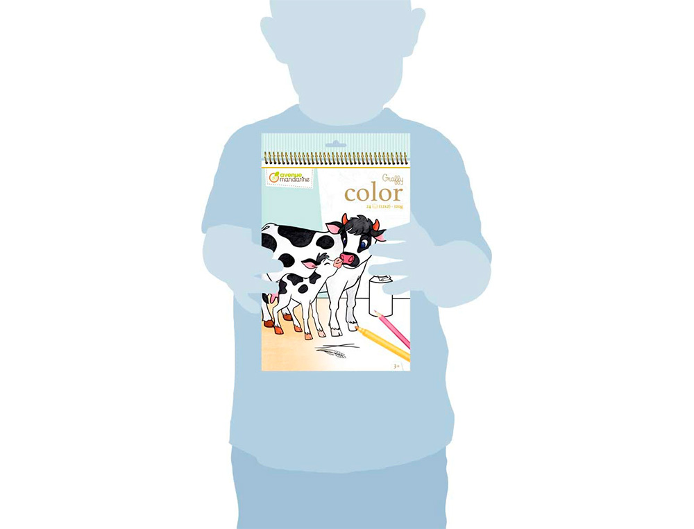 CARNET COLORIER GRAFFY CLAIREFONTAINE ANIMAUX DE LA  FERME MAMAN-B B