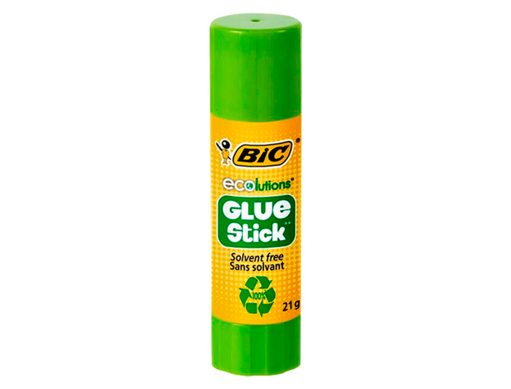 COLLE BIC ECOLUTIONS GLUE STICK - LAVABLE - COLLE LE PAPIER ET LE CARTON TUBE DE 21 GR BOITE DE 20