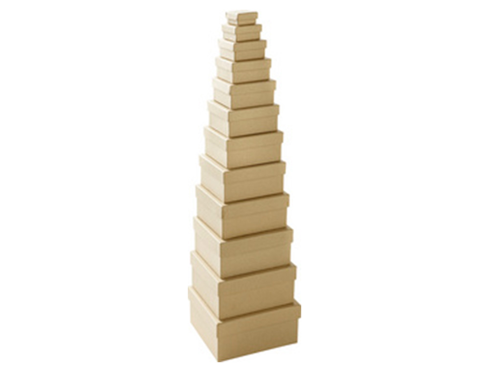 BOITE EN CARTON CARREES 12 PIECES COLORIS NATUREL        ASSORTIS