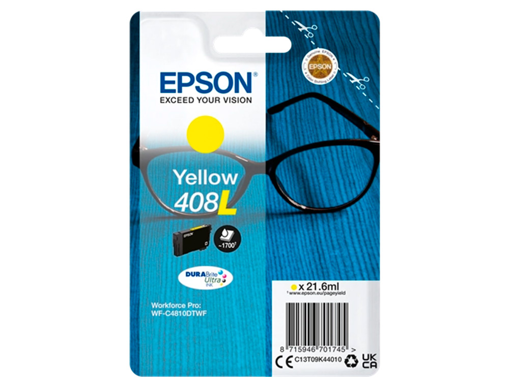 CARTOUCHE EPSON JET D'ENCRE 408XL JAUNE 1700P