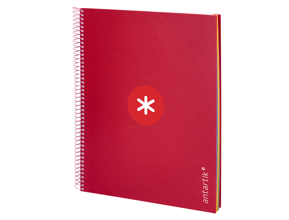 CAHIER SPIRALE ANTARTIK A4 240P 100G REMBORDE 5X5MM      MICROPERFORE 5 BANDES 4 TROUS COLORIS FRAMBOISE
