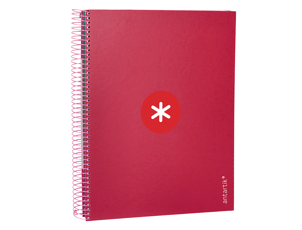 CAHIER SPIRALE ANTARTIK A4 240P 100G REMBORDE 5X5MM      MICROPERFORE 5 BANDES 4 TROUS COLORIS FRAMBOISE