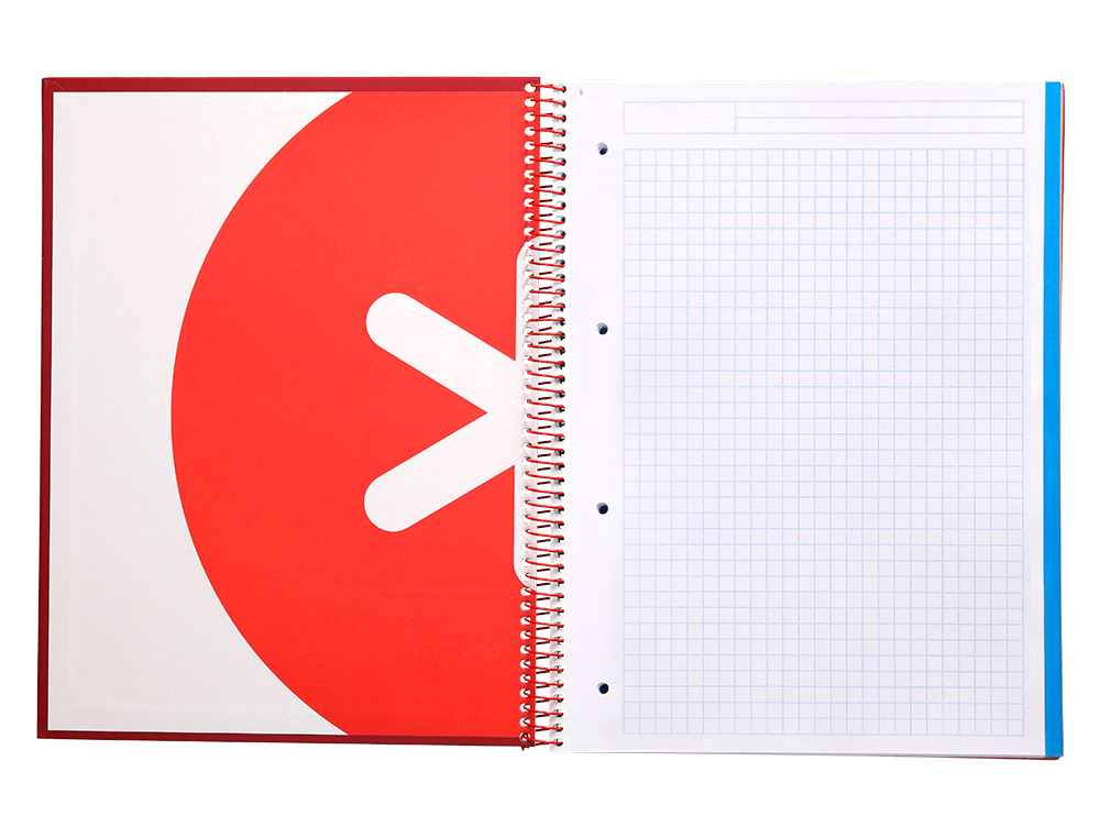 CAHIER SPIRALE ANTARTIK A4 240P 100G REMBORDE 5X5MM      MICROPERFORE 5 BANDES 4 TROUS COLORIS FRAMBOISE