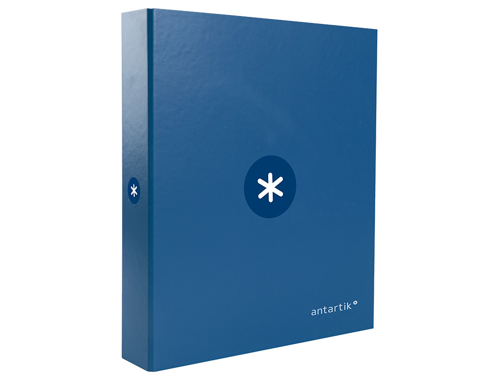 CLASSEUR ANTARTIK 4 ANNEAUX RONDS 25MM A4 CARTON REMBORDE COLORIS BLEU MARINE