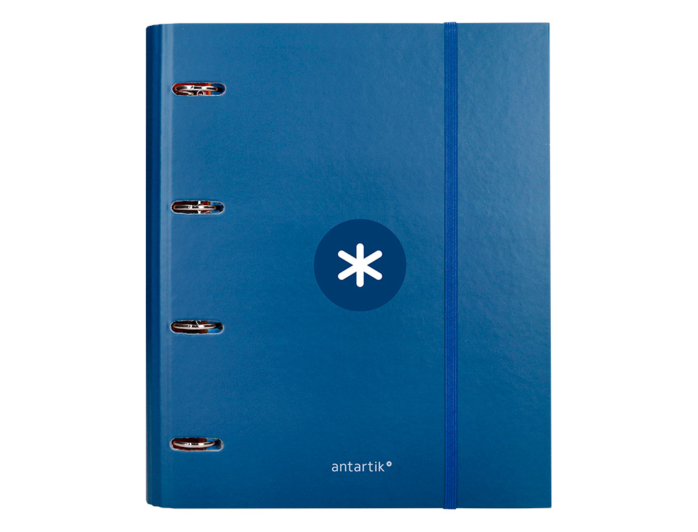 CLASSEUR ANTARTIK 4 ANNEAUX RONDS 40MM A4 CARTON REMBORDE FEUILLETS MOBILES Q5X5 COLORISBLEU