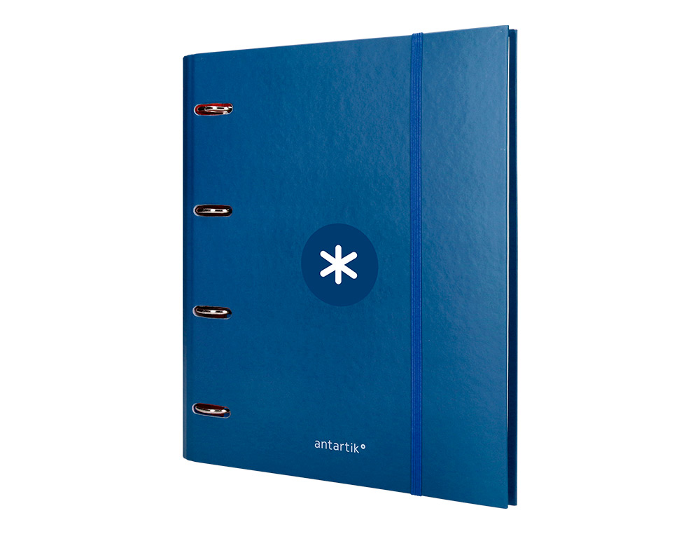 CLASSEUR ANTARTIK 4 ANNEAUX RONDS 40MM A4 CARTON REMBORDE FEUILLETS MOBILES Q5X5 COLORISBLEU