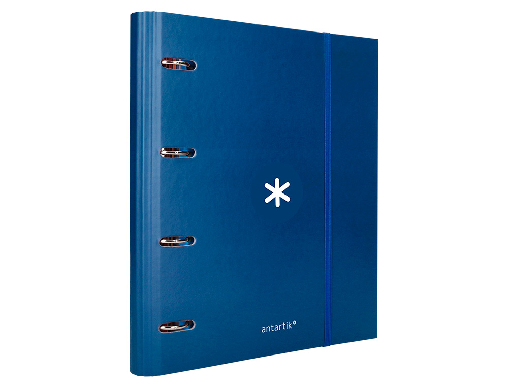 CLASSEUR ANTARTIK 4 ANNEAUX RONDS 40MM A4 CARTON REMBORDE FEUILLETS MOBILES Q5X5 COLORISBLEU