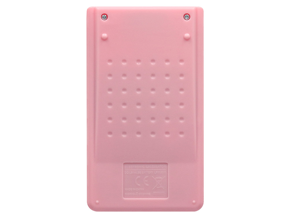 CALCULATRICE DE POCHE LIDERPAPEL XF12 8 CHIFFRES SOLAIRE ET PILES 115X65X8 MM COLORIS ROSE