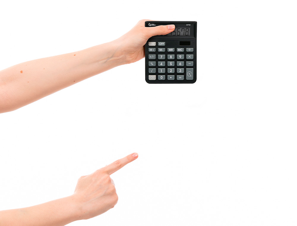CALCULATRICE DE BUREAU LIDERPAPEL XF16 8 CHIFFRES    SOLAIRE ET PILES 127X105X24   MM COLORIS NOIR