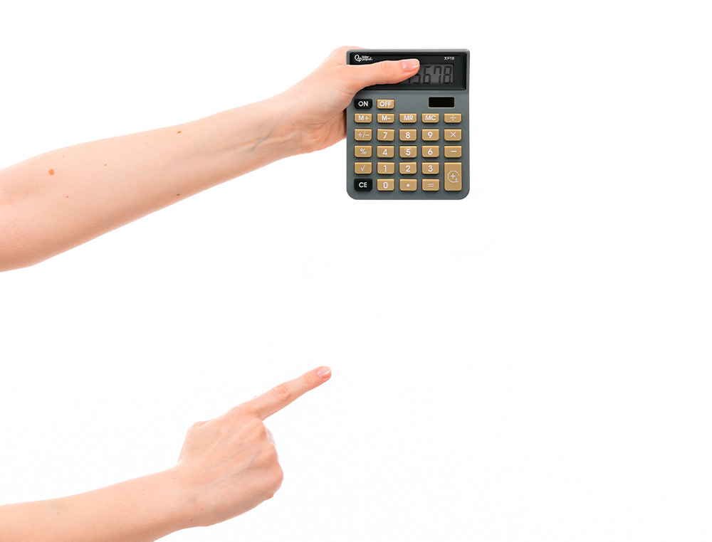 CALCULATRICE DE BUREAU LIDERPAPEL XF18 8 CHIFFRES    SOLAIRE ET PILES 127X105X24   MM COLORIS GRIS