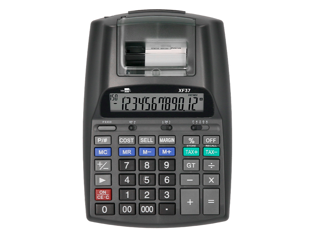 CALCULATRICE LIDERPAPEL IMPRIMANTE PROFESSIONNELLE    BICOLORE 12 CHIFFRES          225X158X56MM COLORIS NOIR