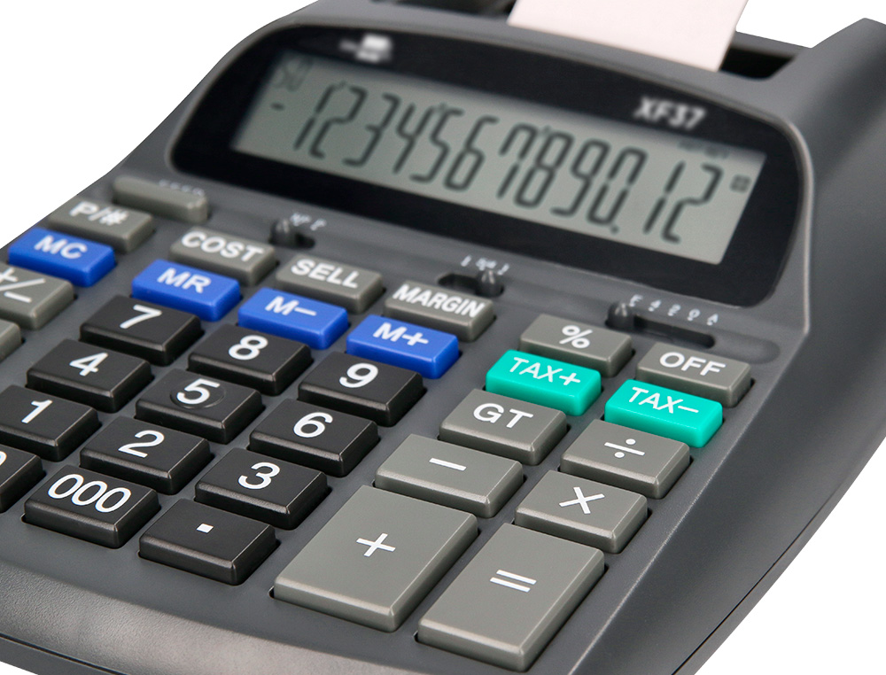 CALCULATRICE LIDERPAPEL IMPRIMANTE PROFESSIONNELLE    BICOLORE 12 CHIFFRES          225X158X56MM COLORIS NOIR