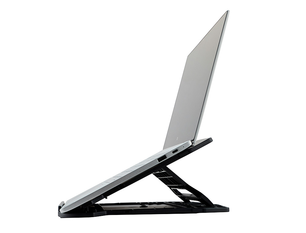 SUPPORT Q-CONNECT ORDINATEUR PORTABLE 7 REGLAGES EN        HAUTEUR COLORIS NOIR