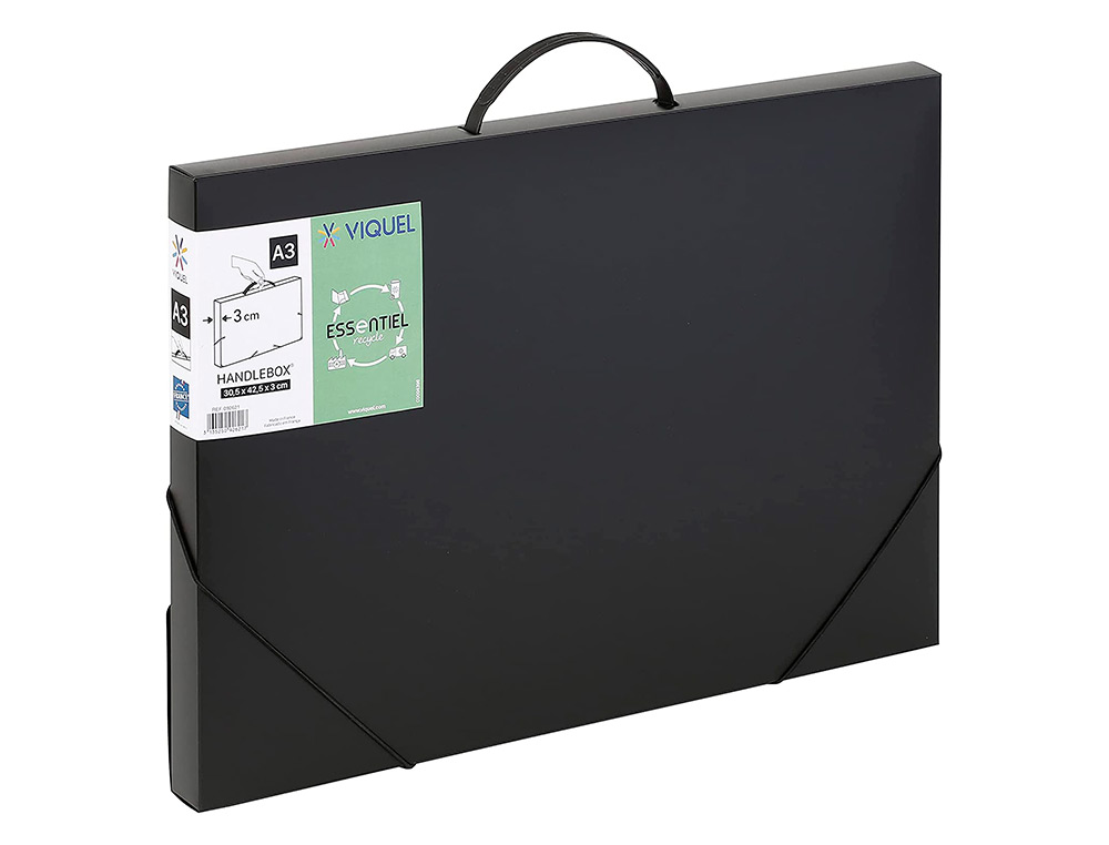 BOITE DE CLASSEMENT HANDELBOX DOS 3CM POLYPROPYLENE A3      42,5X30,5X3CM COLORIS NOIR