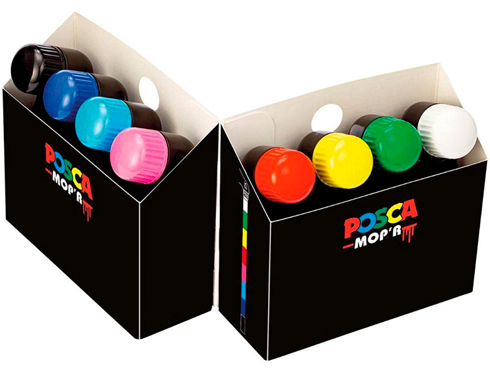 MARQUEUR POSCA MOP'R PEINTURE COUVRANTE SET DE 8 COLORIS    ASSORTIS