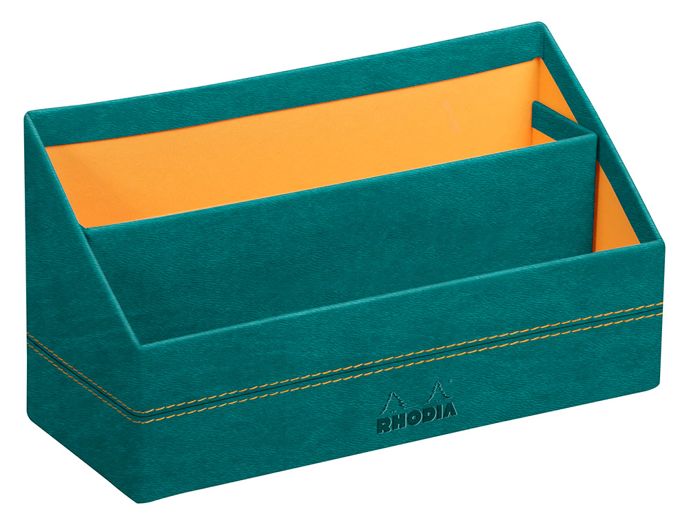 PORTE-COURRIER RHODIARAMA 2 COMPARTIMENTS EN SIMIL CUIR   PAON VELOUT  25X10X14CM