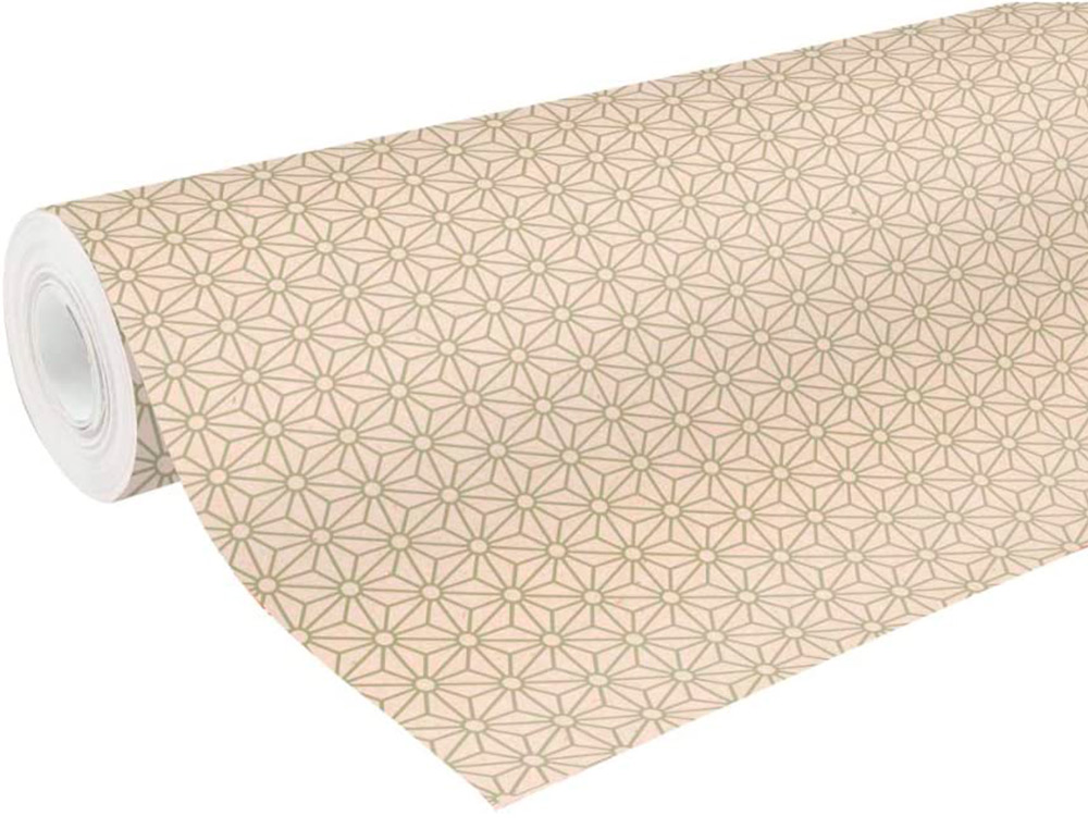 ROULEAU PAPIER CADEAU KRAFT NON VERG  AUX MOTIFS          CLAIREFONTAINE NO L LOSANGES  OR. 50M X 0,70M 70G.