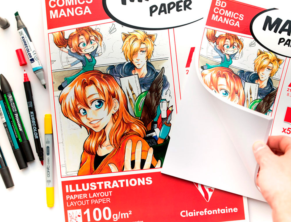 BLOC MANGA CLAIREFONTAINE  A5 COLL  14,8X21 100GR 50 F