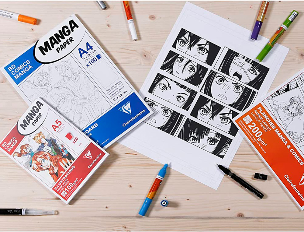 BLOC MANGA CLAIREFONTAINE  A5 COLL  14,8X21 100GR 50 F