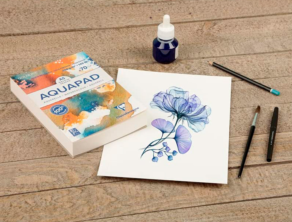 BLOC DE PAPIER DESSIN AQUARELLE GOLDLINE A5 300GR   70F