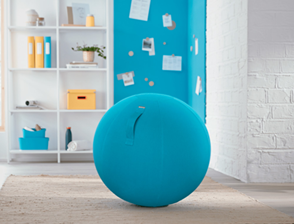 BALLON D'ASSISE ERGONOMIQUE LEITZ ERGO COSY ACTIVE BLEU   65CM DIAMETRE