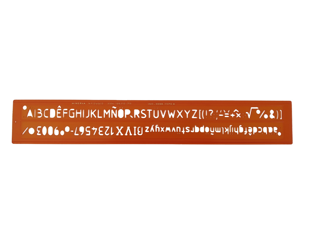 TRACE-LETTRES MINERVA TRACAGE TECHNIQUE 12MM ORANGE