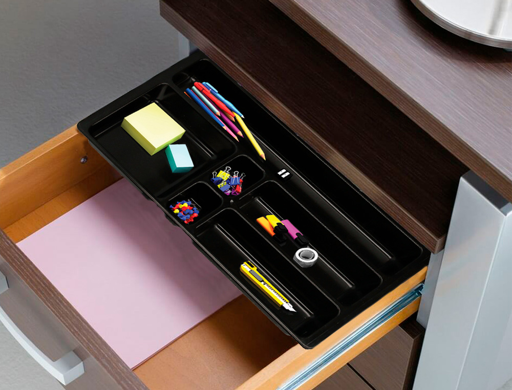 ORGANISATEUR TIROIR Q-CONNECT AMOVIBLE 344X160X33 MM        COLORIS NOIR
