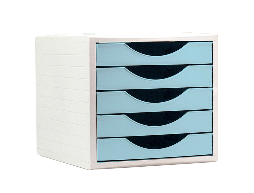 MODULE DE CLASSEMENT ARCHIVO 2000 5 TIROIRS COLORIS BLEU   PASTEL 270X340X260MM