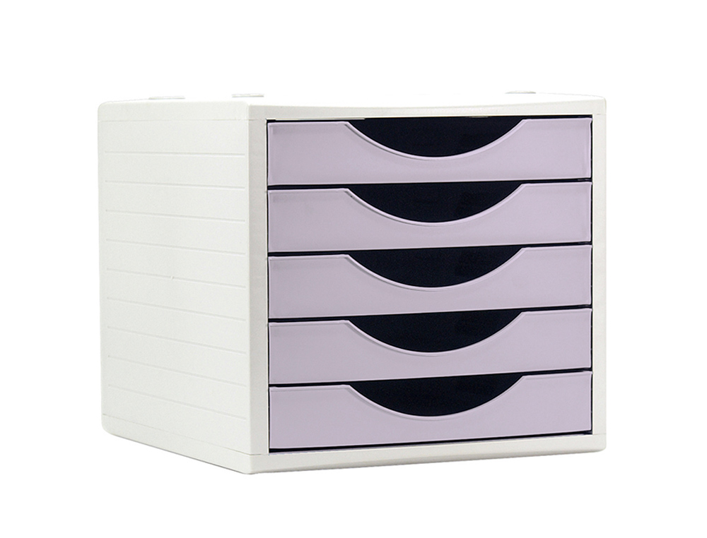 MODULE DE CLASSEMENT ARCHIVO 2000 5 TIROIRS COLORIS LAVANDEPASTEL 270X340X260MM