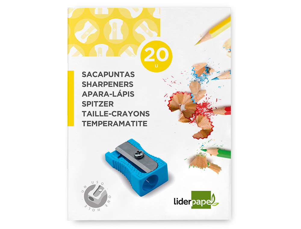 TAILLE-CRAYON LIDERPAPEL METALLIQUE 1 USAGE COLORIS BLEU